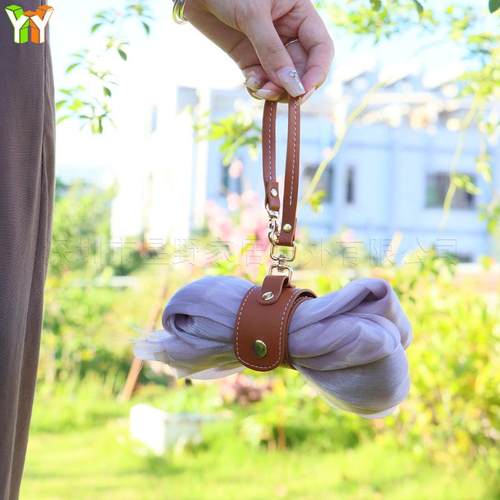 现货便携擦汗毛巾收纳夹皮革绑带衣物手套腰农夫挂夹按扣杂物