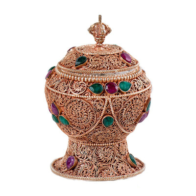 尼泊尔手工现代掐丝米盒