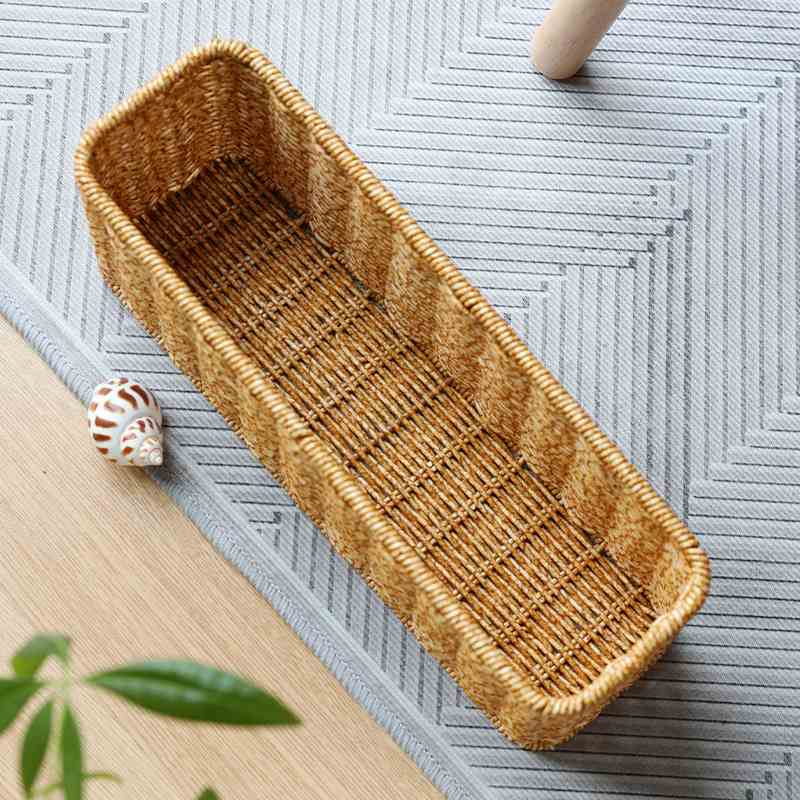 塑料编梳妆台护肤品收纳盒浴室茶几篮用品洗漱筐整理杂物