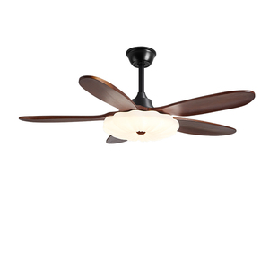 2026新款奶油中古风扇灯餐厅实木吊扇灯卧室客厅变频复古风电扇灯