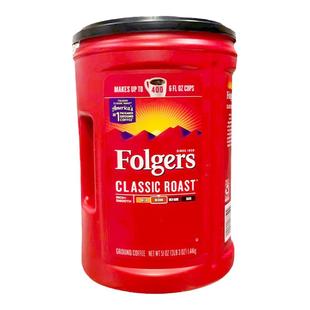 美国直邮 Folgers福爵速溶咖啡粉经典香醇原味美式进口黑咖啡453g