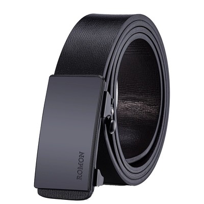 罗蒙皮带男内穿式无牙自动扣皮带