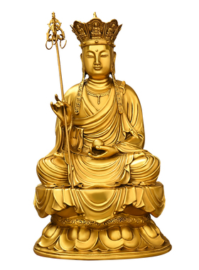 黄铜摆件地藏王佛像工艺品家用