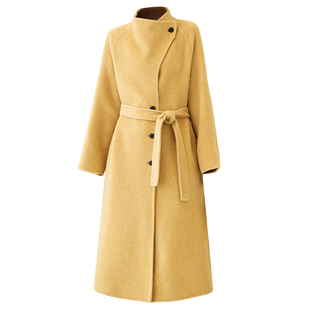 双面山羊绒大衣女2025秋冬新长款原创赫本风OL呢子超细羊毛呢外套