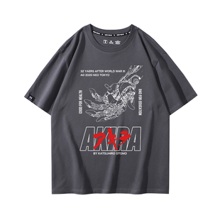 动漫AKIRA阿基拉短袖日系复古Vintage二次元cityboy纯棉半截袖