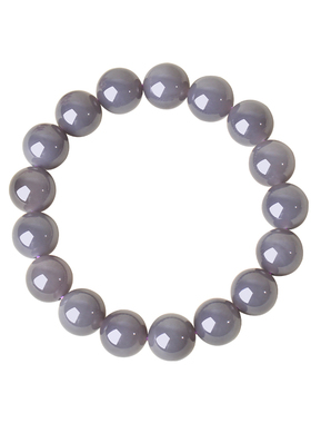 凤飞凰和田玉烟紫圆珠手链女款