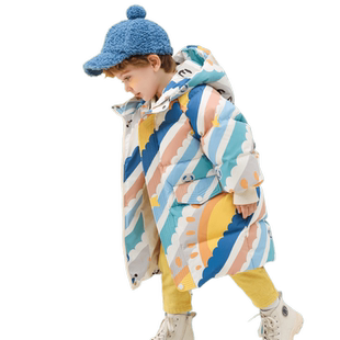 康博男童宝宝羽绒服中长款儿童可爱新款冬季加厚外出洋气冬装外套