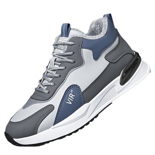 2026春季新品男款运动休闲鞋加绒加厚棉鞋保暖百搭防滑皮面阿甘鞋