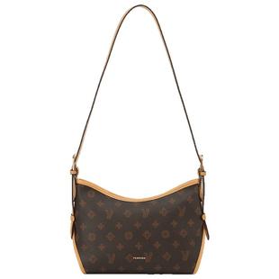 意尔康女包新款Hobo包复古老花大容量托特包时尚单肩斜挎通勤包包