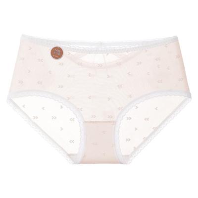 爱心提花网纱面料大码内裤女士