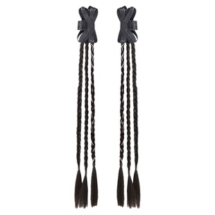 假发辫子新中式假发自然仿真发抓夹麻花辫双马尾蝴蝶结假发马尾辫