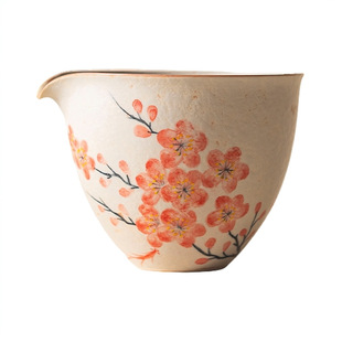 匿影山房 手绘青花火石红梅花公道杯公杯陶瓷家用茶海匀杯分茶器