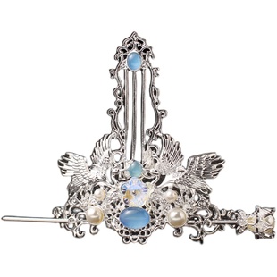 发冠古代顶簪女古装束发古风流苏步摇魏晋风头饰头冠配饰汉服发饰