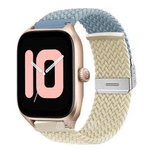 华米Amazfit GTR4/3/2pro拼色尼龙编织表带GTS4/3/2智能运动手表Balance米动青春版pop pro腕带透气20/22mm