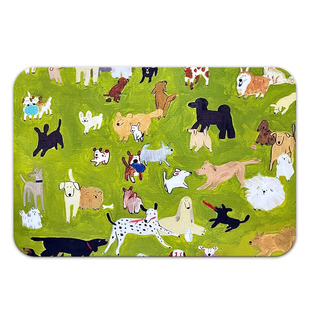 硅藻泥软垫卫浴洗澡地垫防滑速干吸水浴室门口脚垫地毯绿油画狗猫