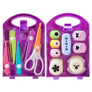 卡乐宝儿童省力手工压花器花边剪刀幼儿园DIY制作图案全套工具