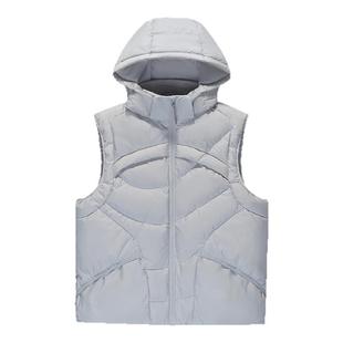 FILA FUSION斐乐潮牌羽绒马甲女2025冬新款时尚休闲宽松连帽外套