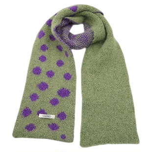 韩系波点针织围脖红色围巾女秋冬季ins含羊毛保暖护颈防寒软糯潮