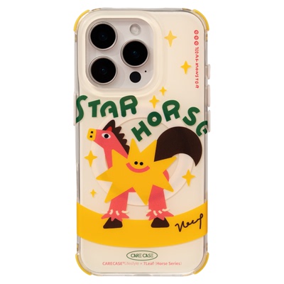 CARECASE黄色小马四角挂孔磁吸壳