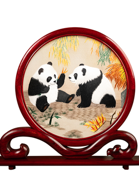 千丝画刺绣摆件中国风非遗礼品