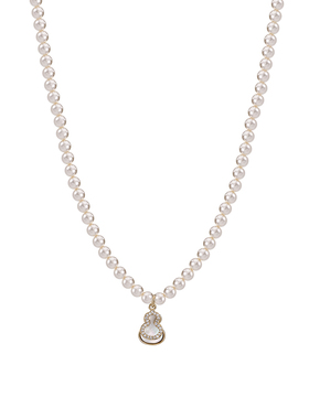 金色葫芦珍珠项链2026新款爆款轻奢高级感小众精致锁骨链日常百搭