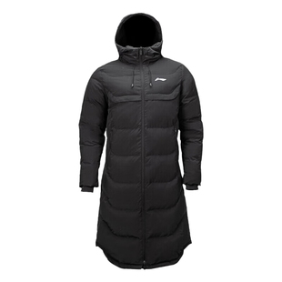 2025新款 李宁男女款冬季鸭绒连帽防风长款过膝运动羽绒服YYMU151