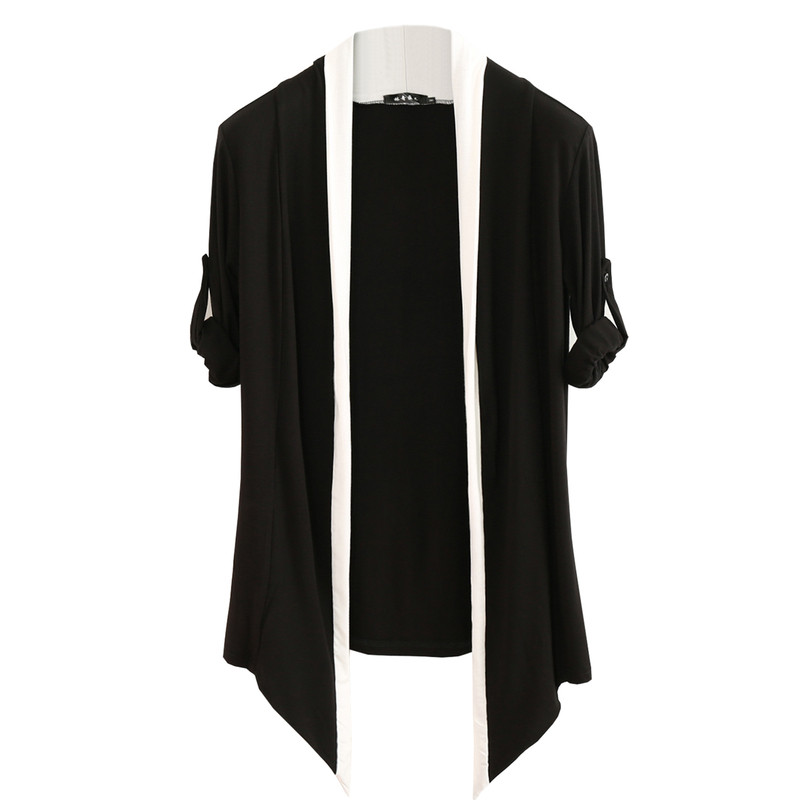 夏季薄款长袖开衫男外套新款韩版休闲针织衫无扣上衣潮流个性外搭