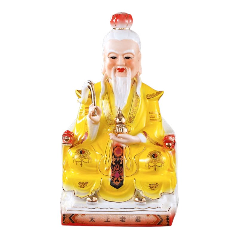 陶瓷太上老君神像三清祖师爷坐椅装饰摆件