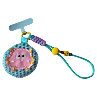 可爱网格小包带挂绳手机壳防蚊袋包通用挂件卡通搞怪小巧零钱钥匙迷你收纳包夏天儿童宝宝驱蚊包防丢手腕手绳