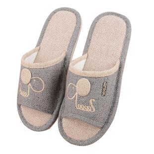 四季亚麻拖鞋女春秋家居家防滑软底静音室内情侣棉麻布艺地板拖男