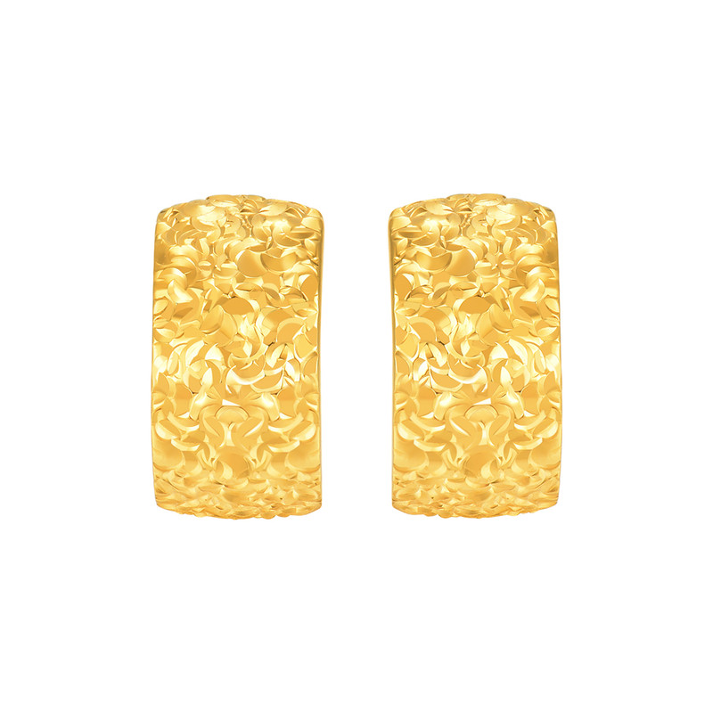 明牌珠宝18K金鎏光耳钉
