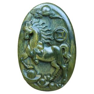 绿檀木雕生肖鼠牛闭嘴虎兔龙蛇马羊猴鸡狗猪绿色实木雕刻吊坠挂件