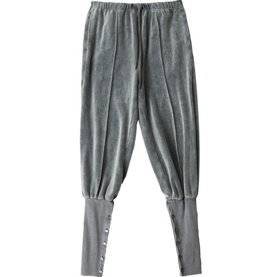 SoloForTwo 灰色钻绒直线束脚中裤 休闲裤