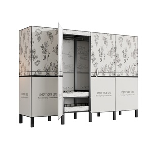 衣柜家用卧室出租房免安装简易组装折叠金属框架全钢制衣柜布衣柜