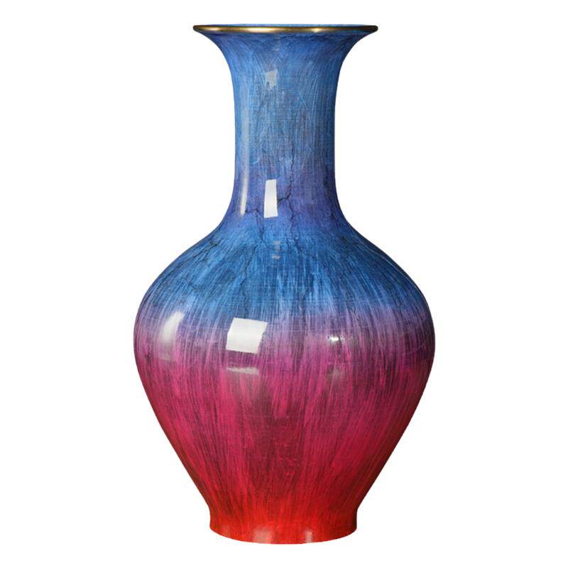 纯黄铜花瓶鲜花瓶佛前供花插花瓶中式工艺品赏瓶高温彩观音玉净瓶