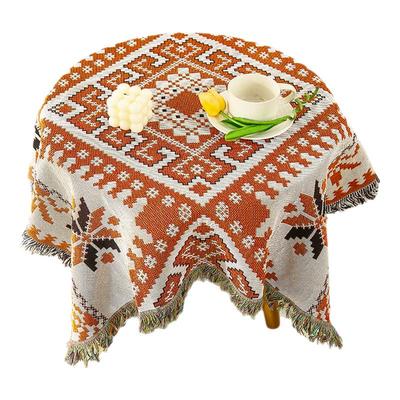 雪情家民族风涤棉家用户外桌布