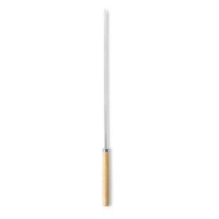 烧烤签子304不锈钢木柄串串圆签羊肉串烤串铁签子工具家用扁签