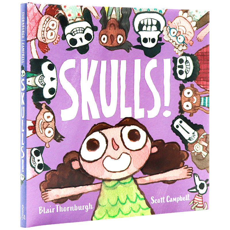骷髅 英文原版绘本 Skulls 趣味认知头骨 精装绘本 Scott Campbell插画 聪明积极的骷髅故事 新视角介绍头骨的重要性