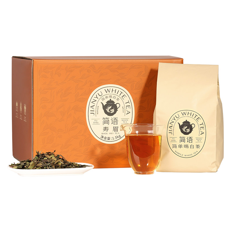 品品香简语福鼎白茶一级寿眉茶叶3斤装自己喝大分量收藏装 正品