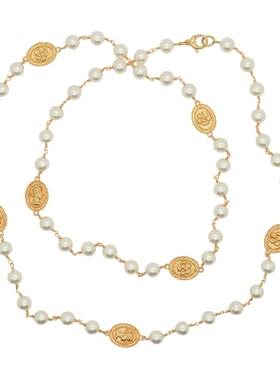 小香风珍珠长项链单层双层多种