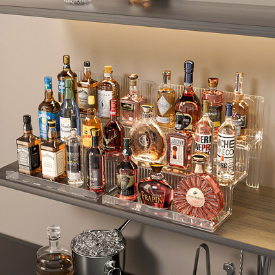 酒架子展示架阶梯式酒柜多层置物架压克力桌面吧台迷你洋酒收纳盒