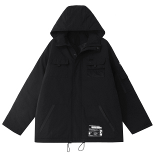 机能风暗黑系棉服女秋冬加厚外套宽松bf中性工装棉衣街头帅气酷潮