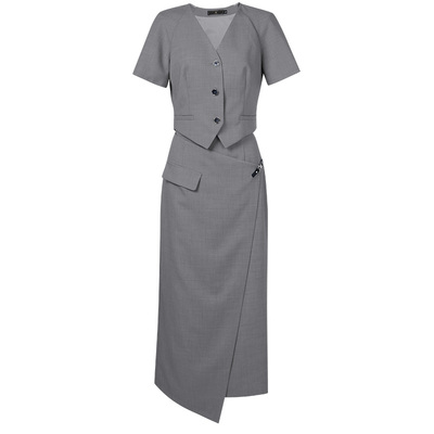 2026夏季新款气质大女主收腰短款上衣+百搭显瘦半裙套装