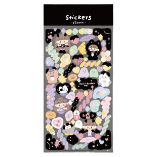 卓大王阿卓装饰贴纸字母闪膜咕咔可爱防水无边贴手账日记咕咕场景