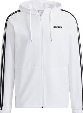 Adidas/阿迪达斯正品neo男子休闲运动跑步防晒宽松条纹外套H14195