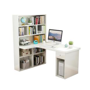 电脑台式桌转角书桌简约家用卧室角落写字桌书柜书架组合一体桌子