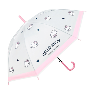 2025新款三丽鸥KT猫磨砂雨伞可爱长柄伞女孩高颜值上学专用儿童伞