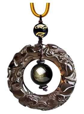 天然冰种双貔貅长款金曜石吊坠