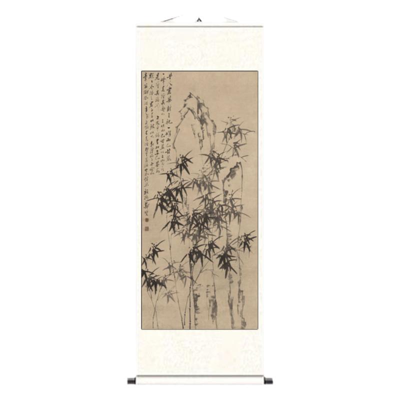 清郑板桥竹石图王翠山水名家挂画唐寅字画装饰挂画茶楼酒店装饰画