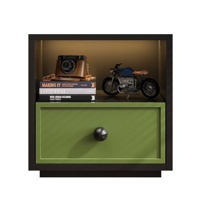 盛耐钢制中古风床头柜卧室家用